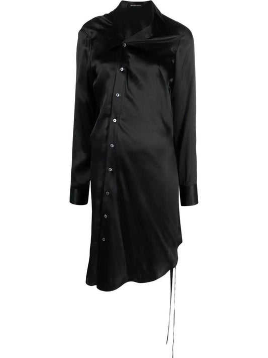 Ann Demeulemeester "Françoise" asymmetrical long shirt in black silk