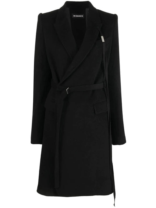 Ann Demeulemeester "Ida" mid-length coat in black cotton
