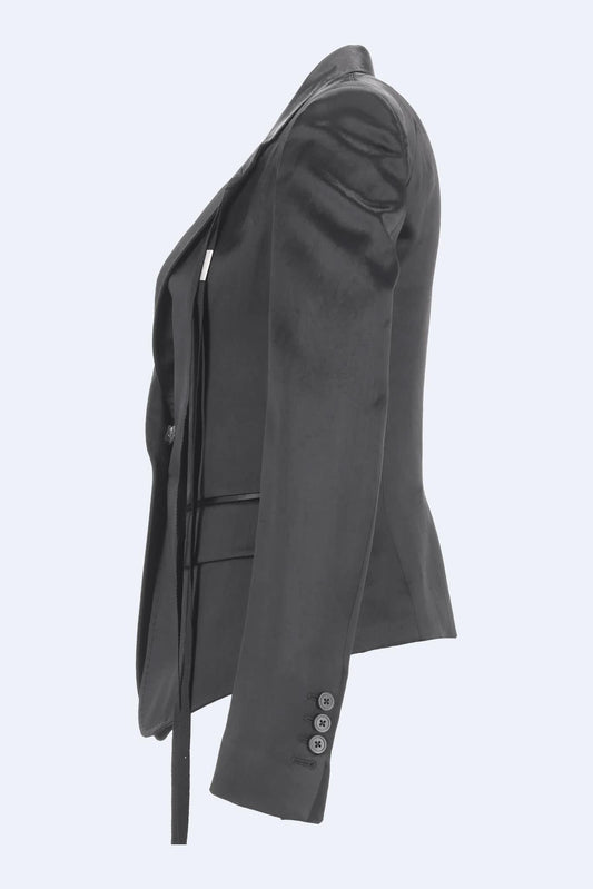 Ann Demeulemeester "KRISTINA" jacket with black satin effect