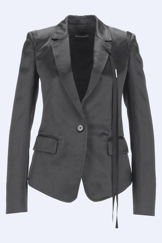 Ann Demeulemeester "KRISTINA" jacket with black satin effect