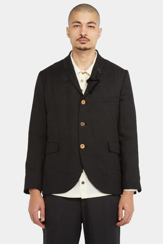 Archivio J.M. Ribot Crumpled blazer in black wool