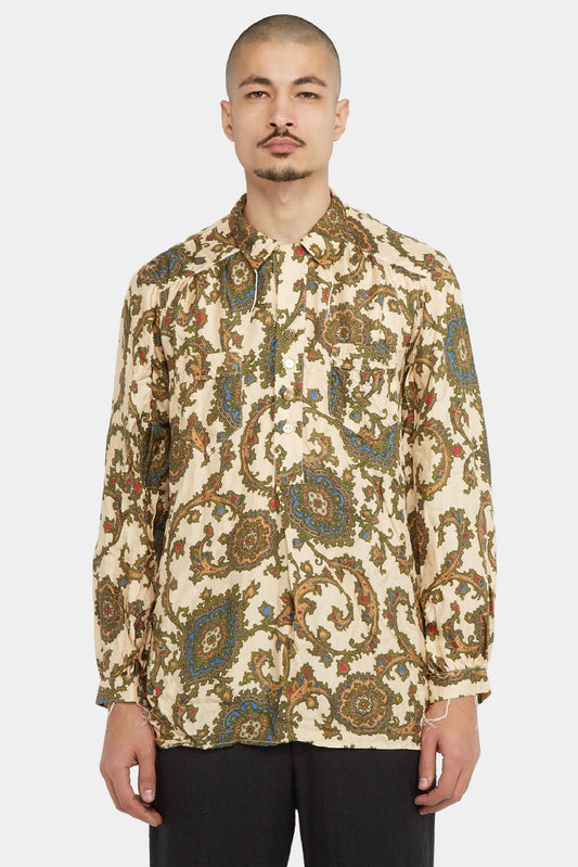 Archivio J.M. Ribot Beige silk printed shirt