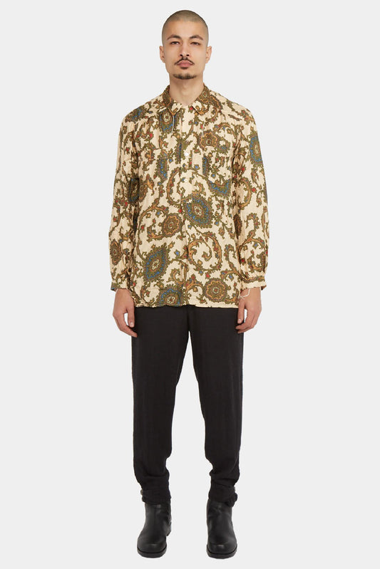Archivio J.M. Ribot Beige silk printed shirt