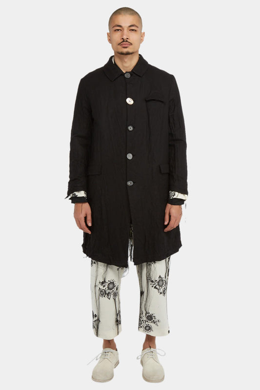 Archivio J.M. Ribot Black coat with antique buttons