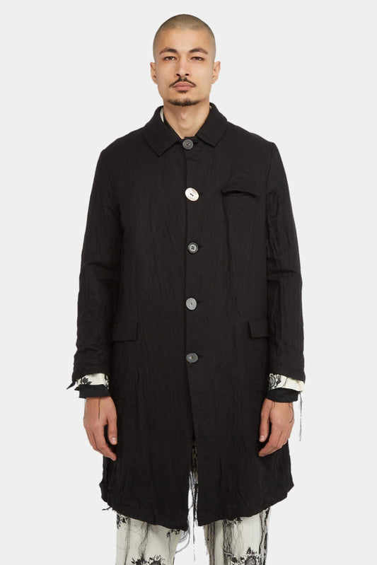 Archivio J.M. Ribot Black coat with antique buttons