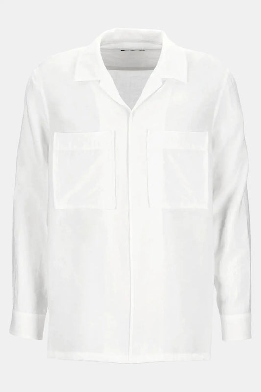 Attachment White shirt with notched lapel collar