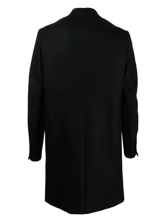 Attachment Manteau long en laine noire - LECLAIREUR