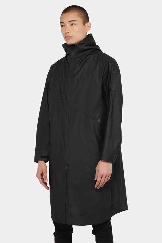 Attachment Manteau long en rayonne noire - LECLAIREUR