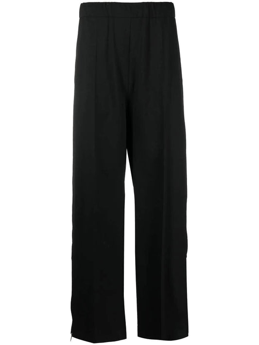 Attachment Pantalon en laine mélangée noire - LECLAIREUR