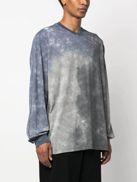 Attachment Blue cotton sweatshirt with faded effect