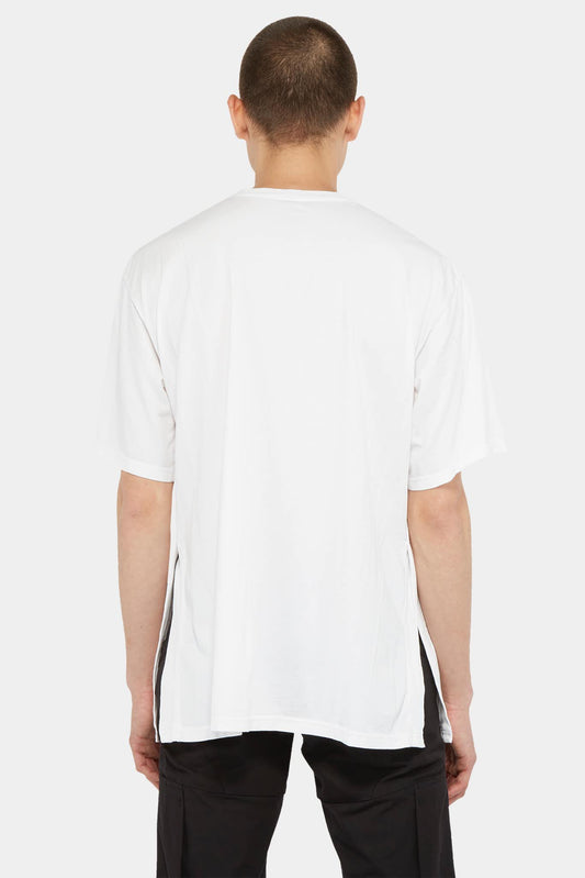 Attachment T-shirt fendu en coton blanc - LECLAIREUR
