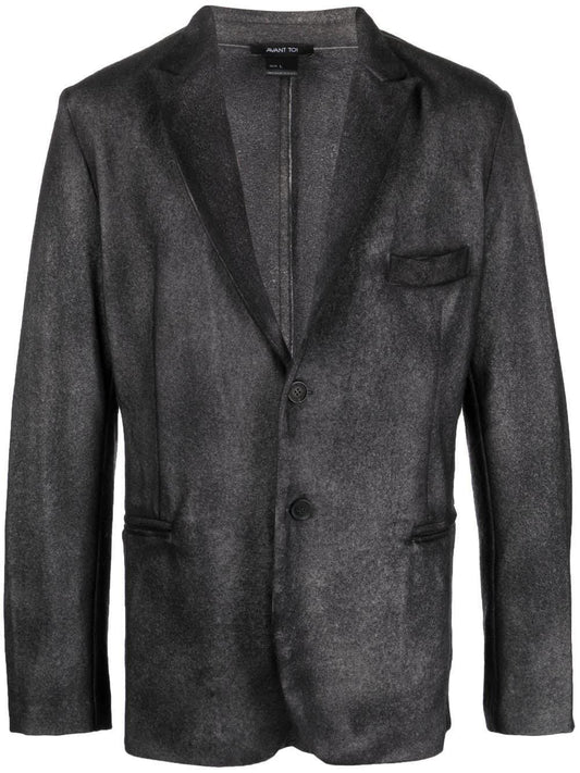 Avant Toi Black blazer with washed effect