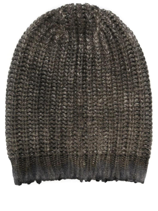 Avant Toi Light brown merino and cashmere knit beanie