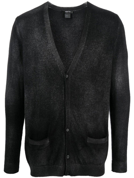 Avant Toi Black cashmere tie and dye cardigan