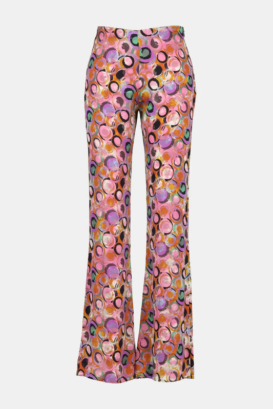 Avant Toi Multicolored silk flared pants in pink