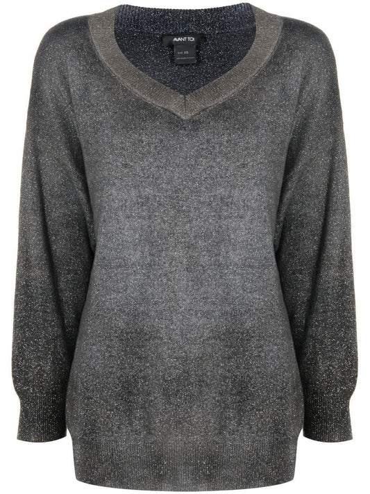 Avant Toi Lurex & merino wool and cashmere sweater grey