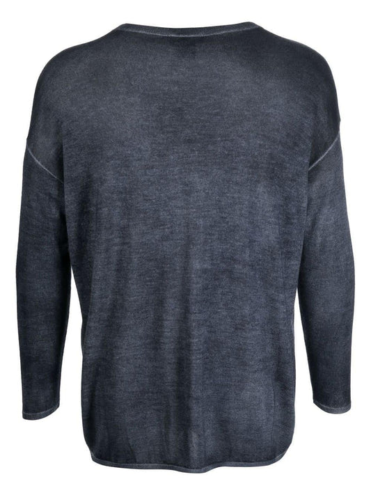 Avant Toi "Gauge" sweater in cashmere and blue silk