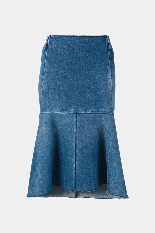 Balenciaga Jupe en coton bleue - LECLAIREUR