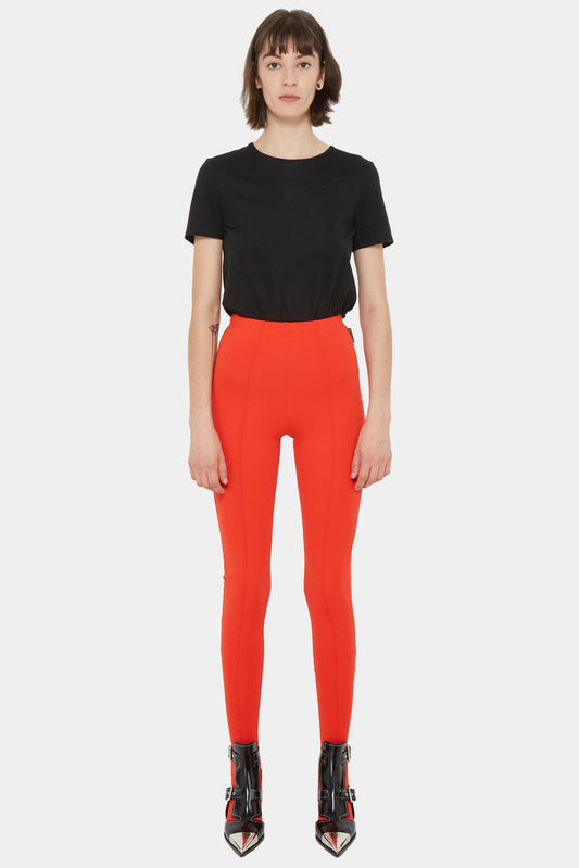  Legging stretch in viscose and red polyamide