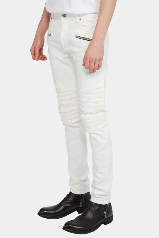 Balmain Jean slim en coton blanc - LECLAIREUR