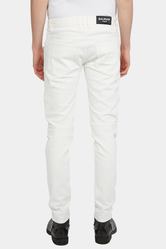 Balmain Jean slim en coton blanc - LECLAIREUR