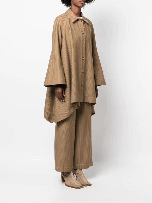 Benjamin Benmoyal Camel virgin wool oversize shirt