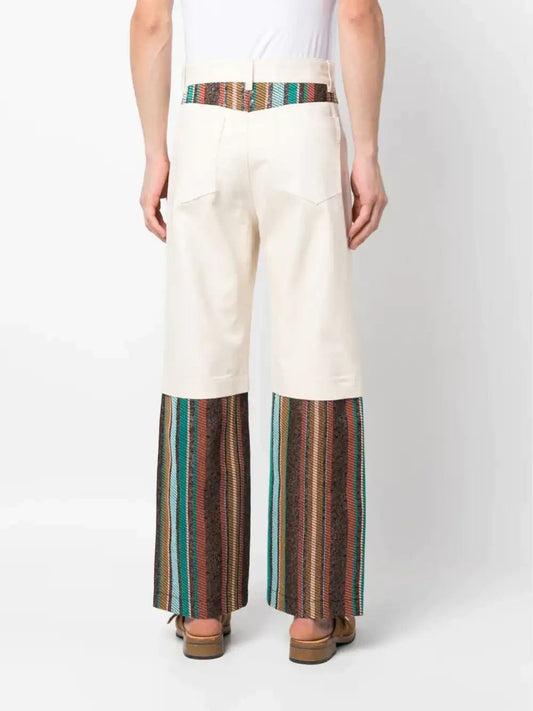 Benjamin Benmoyal Loose-fitting jeans with multicolored contrast hem