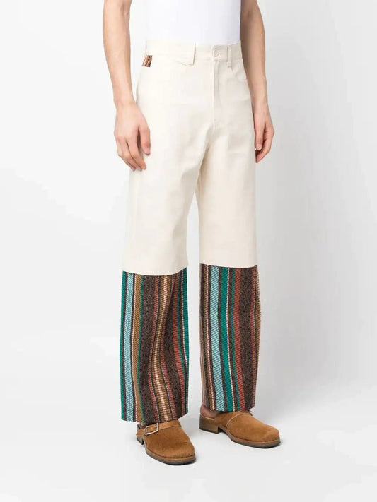 Benjamin Benmoyal Loose-fitting jeans with multicolored contrast hem