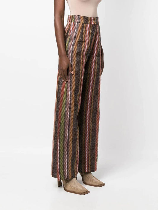 Benjamin Benmoyal Pantalon ample à rayures multicolore - LECLAIREUR