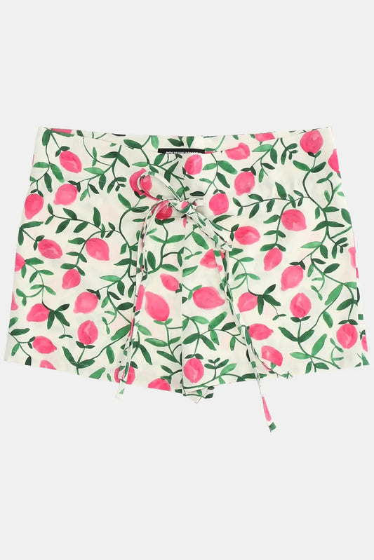 Benjamin Benmoyal Cotton and linen blend printed shorts