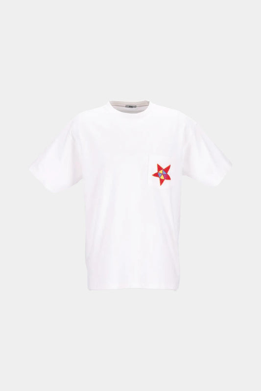 Bode "Star Pocket" T-shirt in white cotton