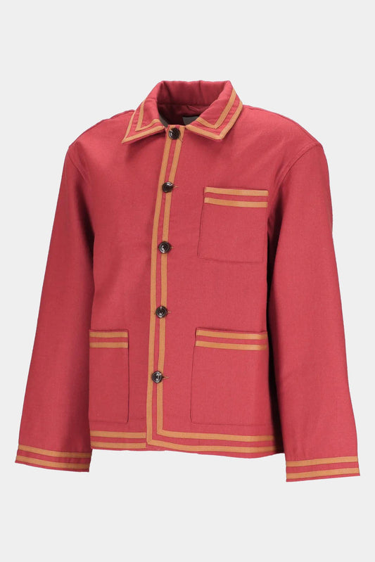 Bode "SOCIETY CLUB" jacket in orange merino wool