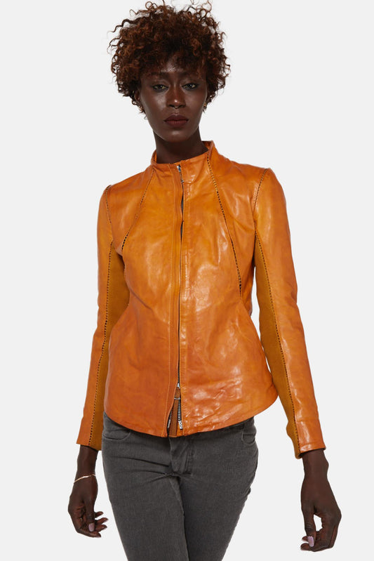 Boris Bidjan Saberi Orange leather jacket