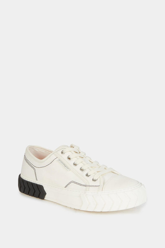 White canvas low-top sneakers