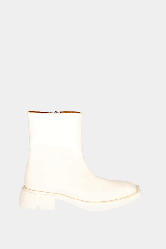 Both "Gang" white nylon ankle boots