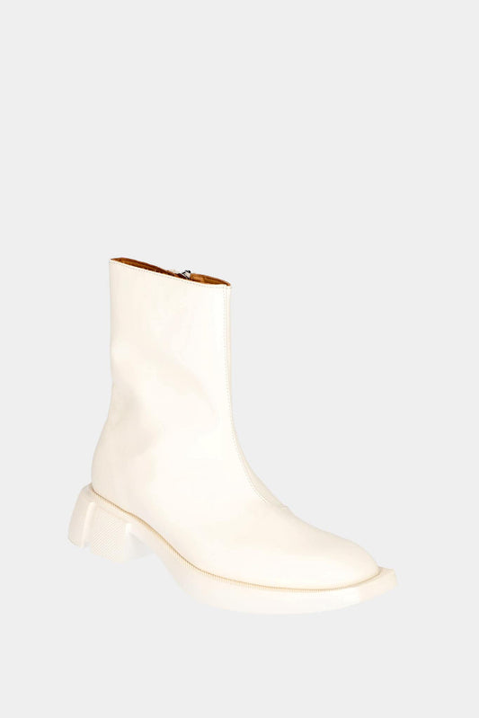 Both "Gang" white nylon ankle boots