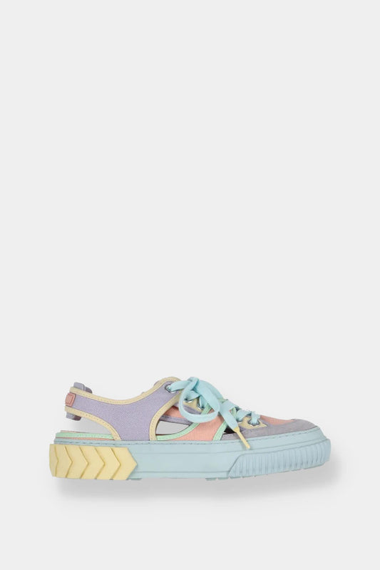Both multicolored lace -up sneakers