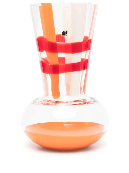Carlo Moretti "Troncosfera" vase with orange geometric shape