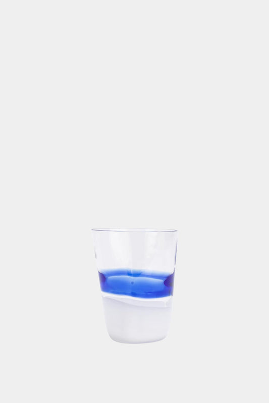 Carlo Moretti "Bora" white and blue crystal glass (Height: 10.5 cm)