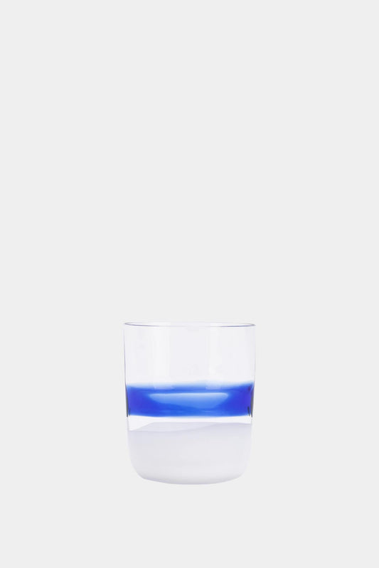 Carlo Moretti "Bora" white and blue crystal glass (Height: 10.5 cm)