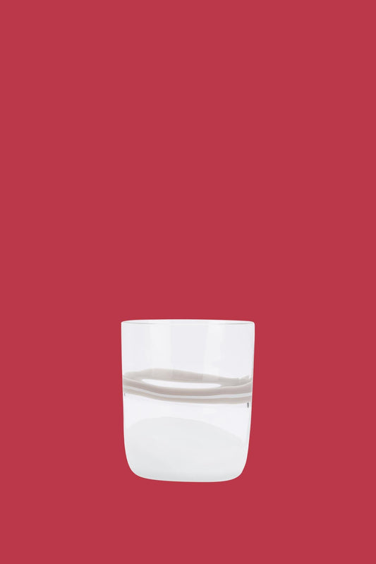 Carlo Moretti "Bora" white and grey crystal glass (Height: 10.5 cm)