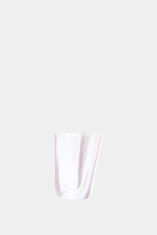 Carlo Moretti Verre en cristal blanc et rose "Bora" (Hauteur: 10.5 cm) - LECLAIREUR