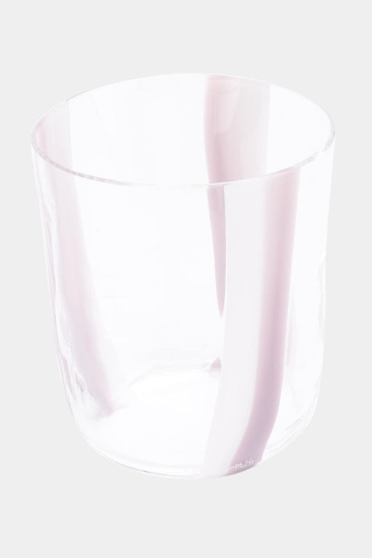 Carlo Moretti Verre en cristal blanc et rose "Bora" (Hauteur: 10.5 cm) - LECLAIREUR