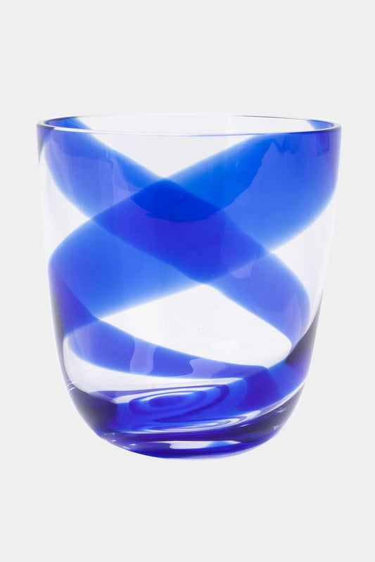 Carlo Moretti Verre en cristal bleu "Diversi" (Hauteur: 9 cm) - LECLAIREUR