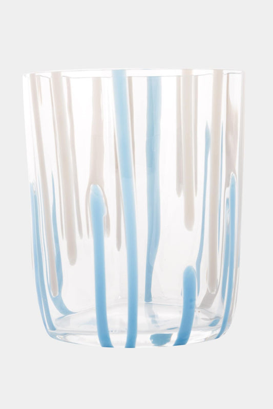 Carlo Moretti Verre en cristal bleu et gris (Hauteur: 10.5 cm) - LECLAIREUR