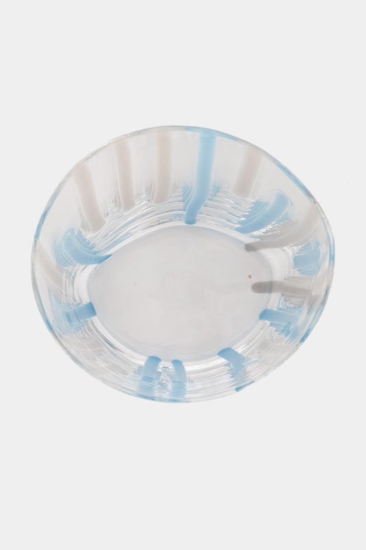 Carlo Moretti Verre en cristal bleu et gris (Hauteur: 10.5 cm) - LECLAIREUR