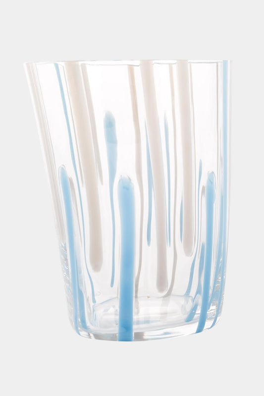 Carlo Moretti Verre en cristal bleu et gris (Hauteur: 10.5 cm) - LECLAIREUR