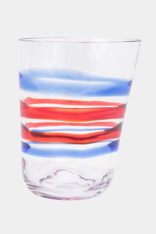 Carlo Moretti "Bora" blue and red crystal glass (Height: 10.5 cm)