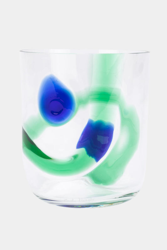 Carlo Moretti "Bora" blue and green crystal glass (Height: 10.5 cm)