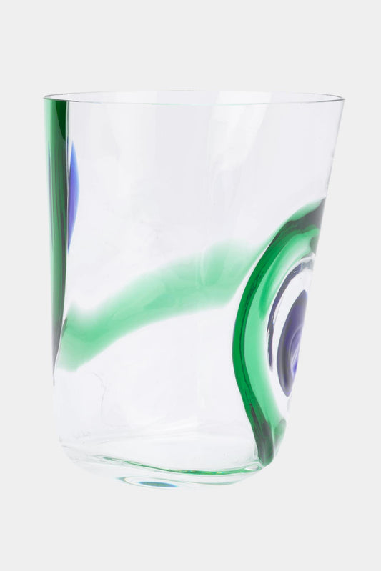Carlo Moretti "Bora" blue and green crystal glass (Height: 10.5 cm)